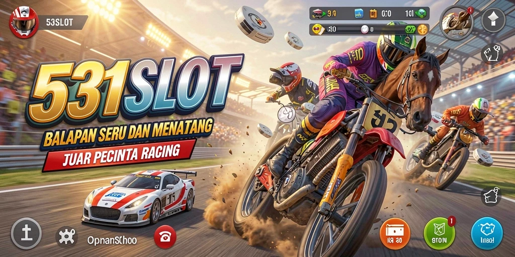 Screenshot gameplay Racing 531SLOT dengan aksi balapan seru.
