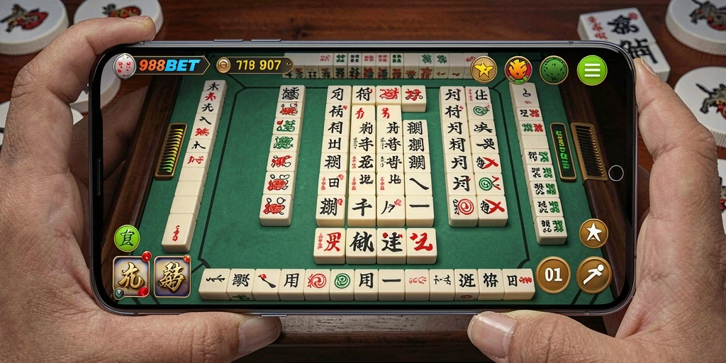 Tampilan gameplay Mahjong yang menarik di 988BET.