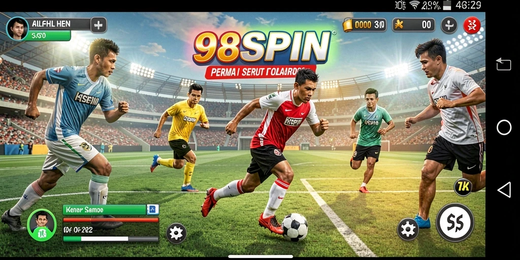 Tampilan gameplay <strong>98SPIN</strong> yang seru dengan aksi olahraga yang mendebarkan.