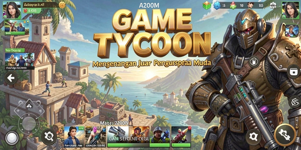 Tampilan menarik dari gameplay A200M yang penuh strategi Tycoon.