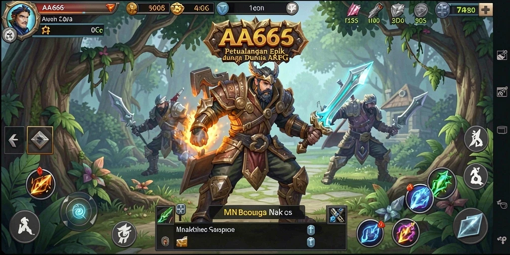 Tampilan gameplay ARPG yang dinamis dan menegangkan di AA666.