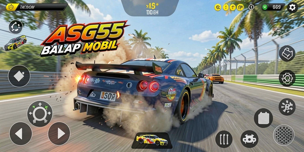 Tampilan gameplay Racing yang mendebarkan di ASG55.
