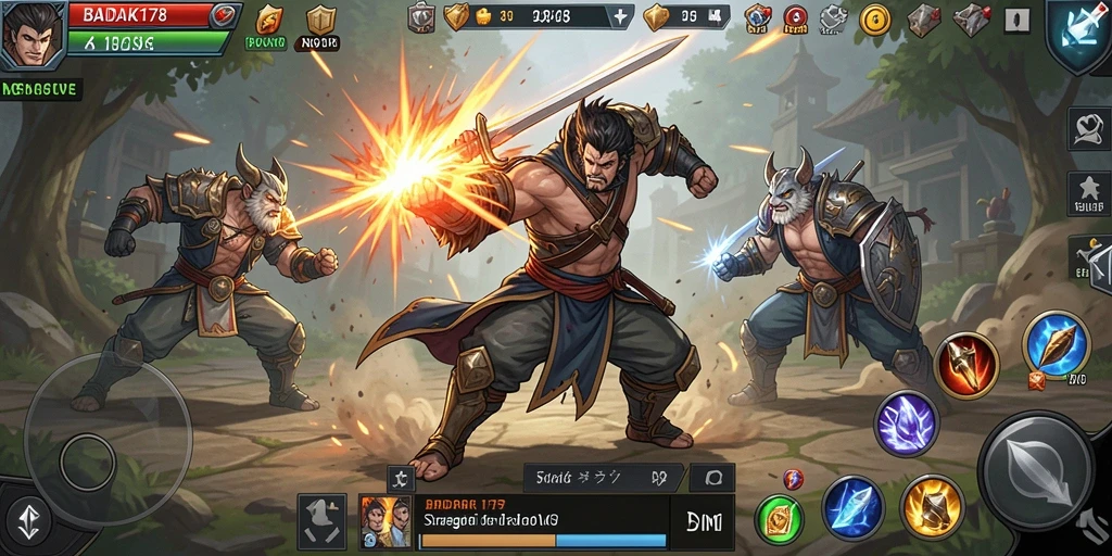 Tampilan menarik dari pertempuran strategis di BADAK178.