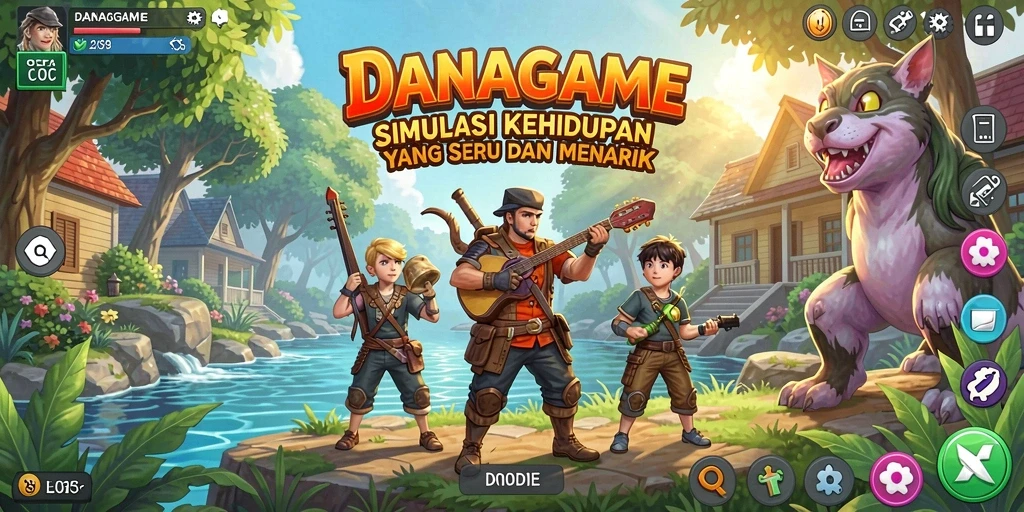 Screenshot <strong>DANAGAME</strong> menampilkan gameplay simulasi yang mendalam dan interaktif.