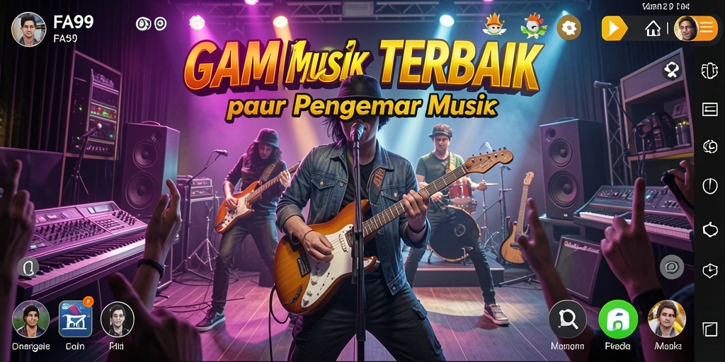 Tampilan seru dari gameplay FA99 yang berfokus pada musik.