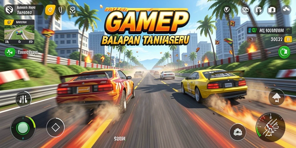Tampilan gameplay Racing yang mendebarkan dan mendetail.
