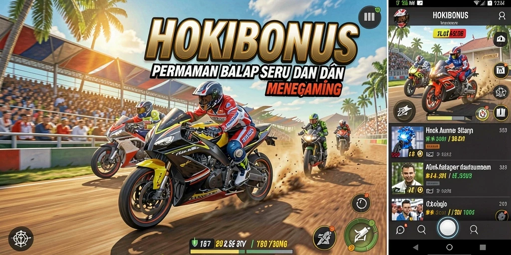 Gameplay balap yang mendebarkan di HOKIBONUS dengan berbagai rintangan.