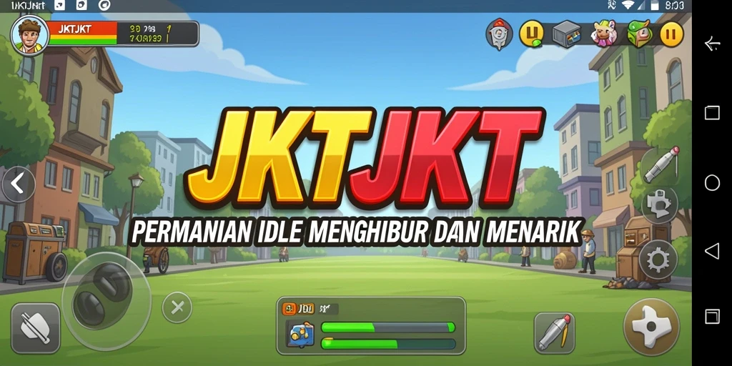 Screenshot utama JKTJKT menampilkan gameplay Idle yang menarik.