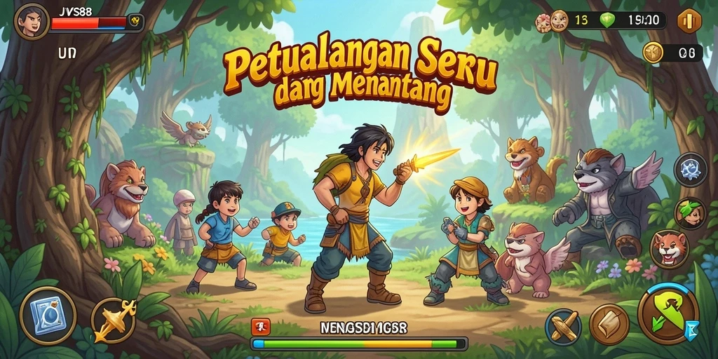 Tampilan gameplay <strong>JVS88</strong> yang menakjubkan dengan petualangan yang mengasyikkan.