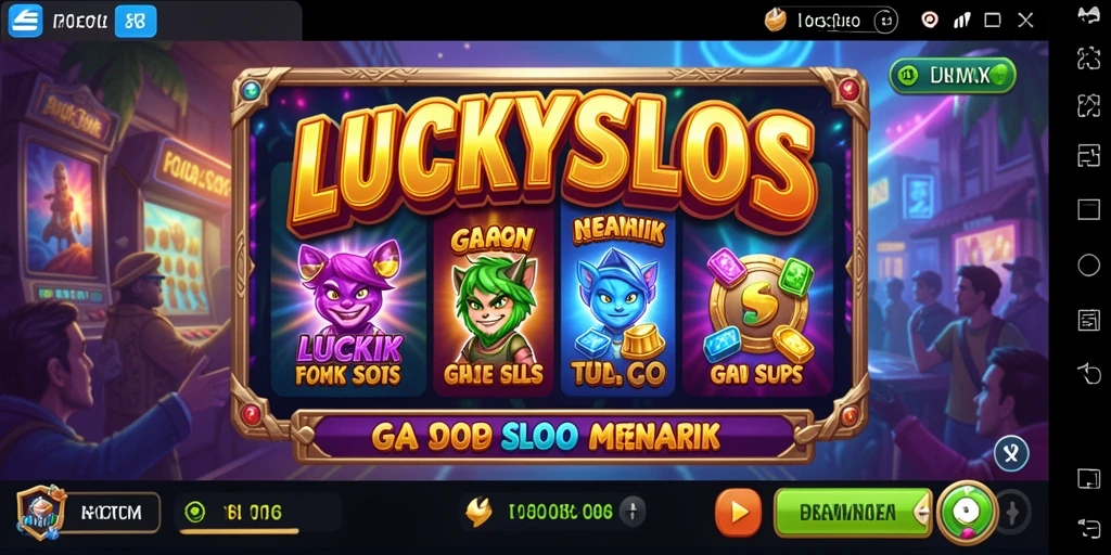 Tampilan gameplay seru dari LUCKYSLOTS dengan berbagai mesin slot.