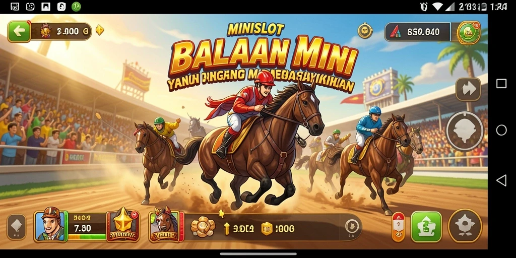 Tangkapan layar gameplay balapan MINISLOT yang mendebarkan.