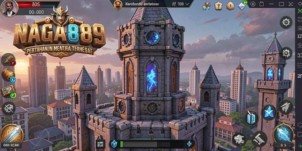 Tangkapan layar gameplay NAGA889 menampilkan aksi Tower Defense yang mendebarkan.