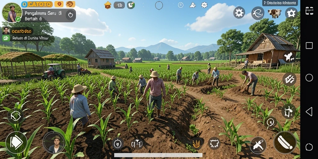 Tampilan menarik dari gameplay bertani di OCATOTO.