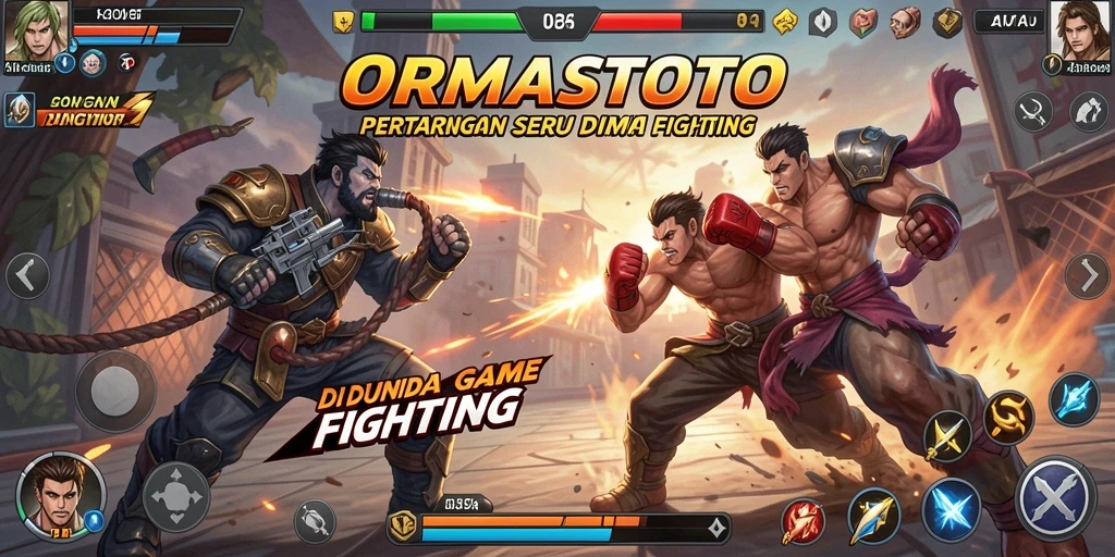 Gameplay ORMASTOTO menampilkan aksi pertarungan yang intens dan mendebarkan.