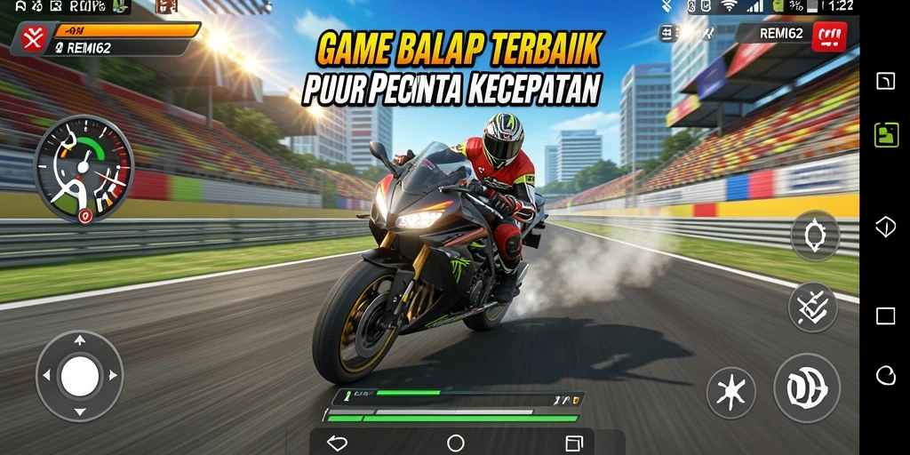 Gameplay balap motor yang intens dan menantang