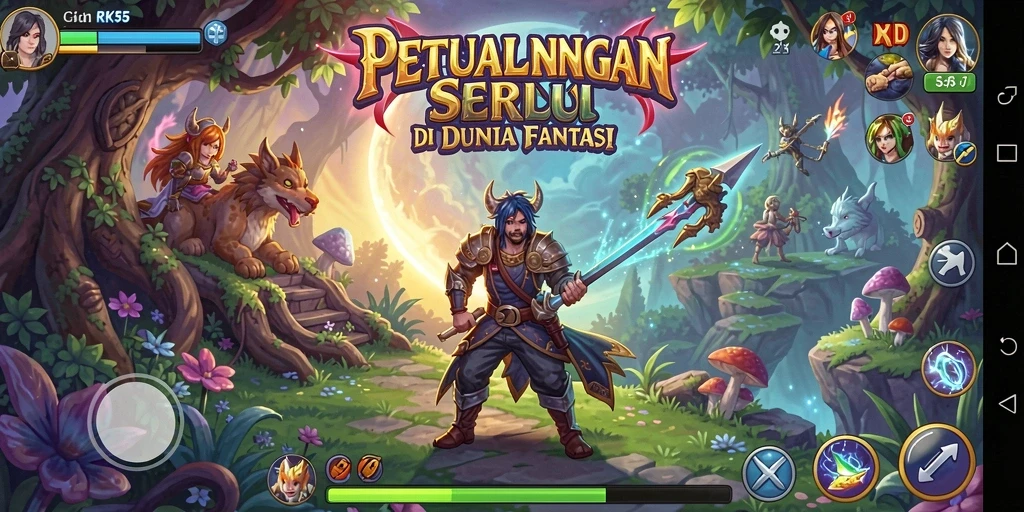 Tampilan menarik dari gameplay petualangan di RK55.