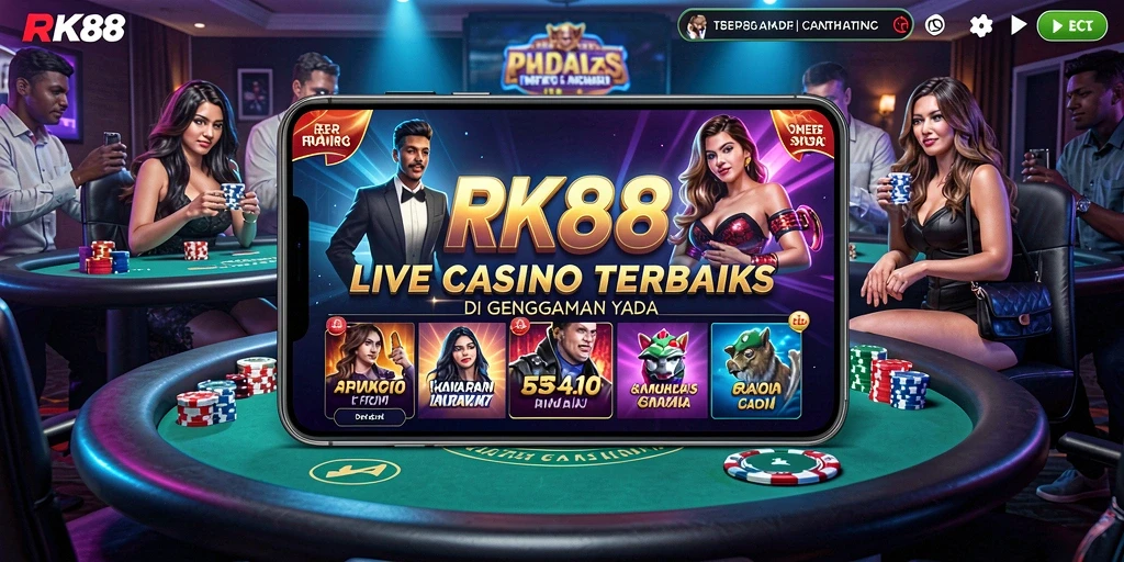 Tampilan gameplay Live Casino yang realistis dan interaktif.