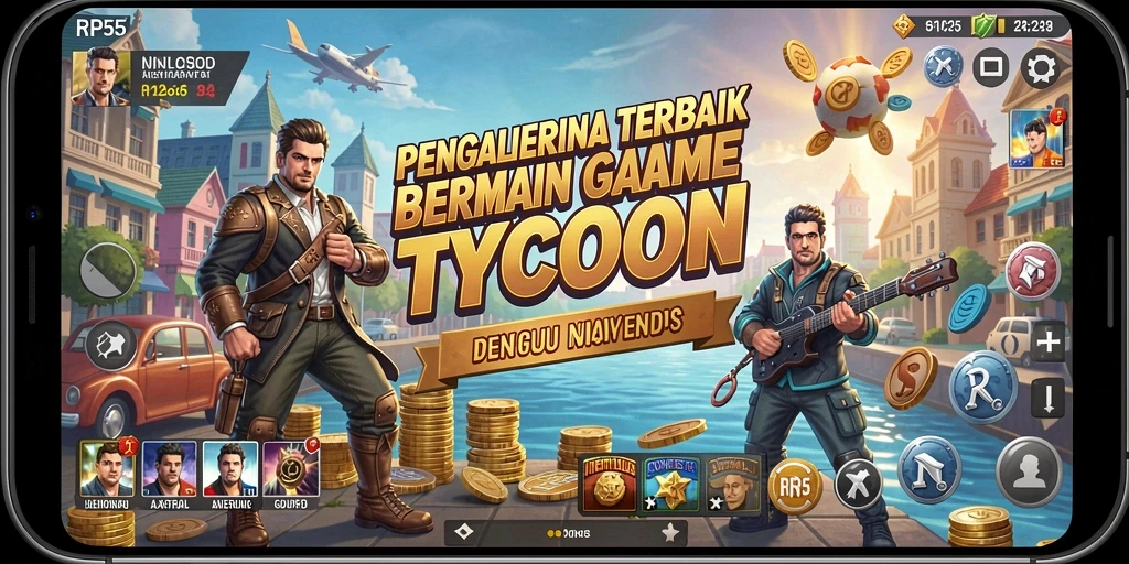 Screenshot gameplay RP55 menampilkan simulasi bisnis yang seru.