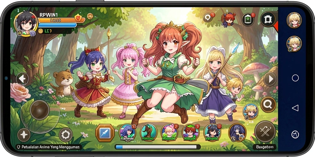 Tampilan screenshot RPWIN1 menunjukkan aksi epik dalam dunia Anime.