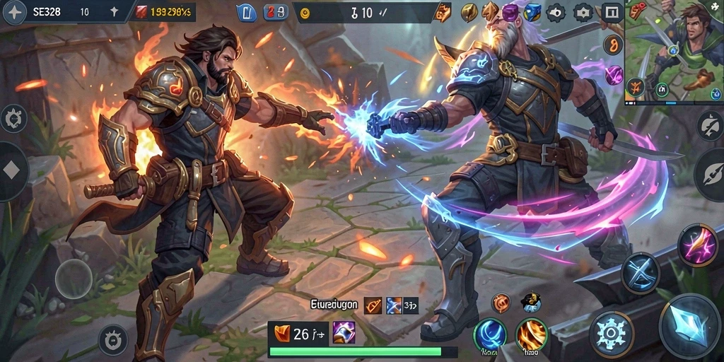 Gameplay MOBA seru dengan strategi tim yang mendebarkan.