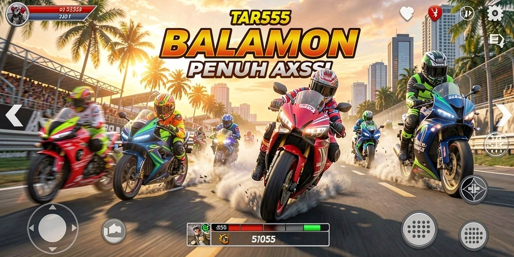 Tampilan seru gameplay balapan motor di TAR555.