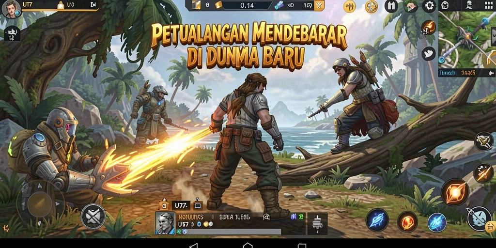 Tampilan gameplay menakjubkan dari UT77 di dunia petualangan.